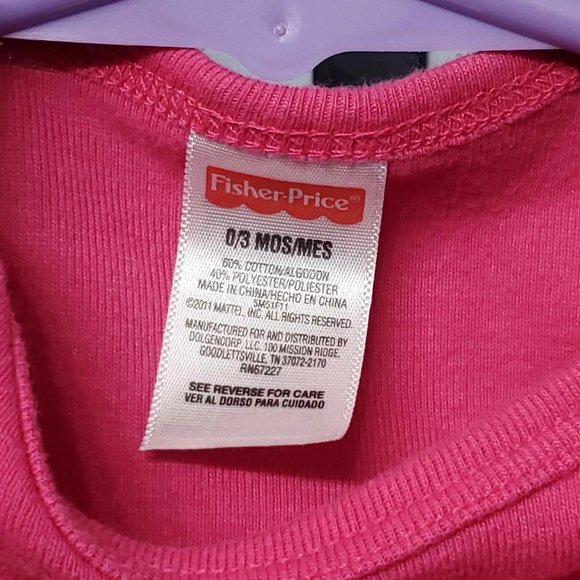 4/$10 Fisher Price Girls Plain Pink Long Sleeve Sweater |Size: 0-3M - Picture 3 of 4
